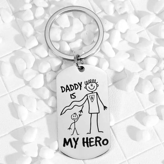 Daddy is my Hero Father's Day Keychain - Keychains from Dear Cece - Just £8.99! Shop now at Dear Cece