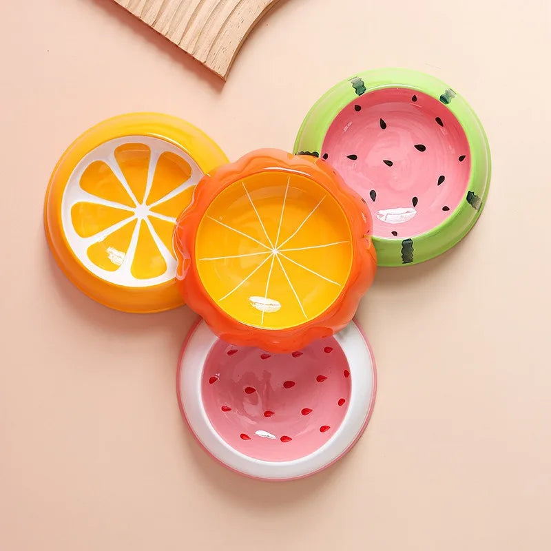 Vibrant Fruit Design Ceramic Cat Bowl - Cat Bowls from Dear Cece - Just £18.99! Shop now at Dear Cece