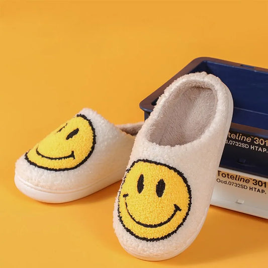 Happy Face Smiley Fuzzy Fur Slippers - slippers from Dear Cece - Just £18.99! Shop now at Dear Cece