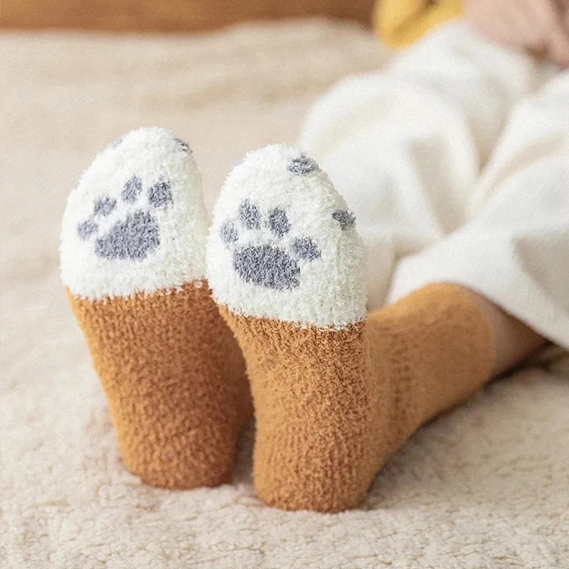 Plush Cat Paw Feet Cotton Socks - Socks from Dear Cece - Just £8.99! Shop now at Dear Cece