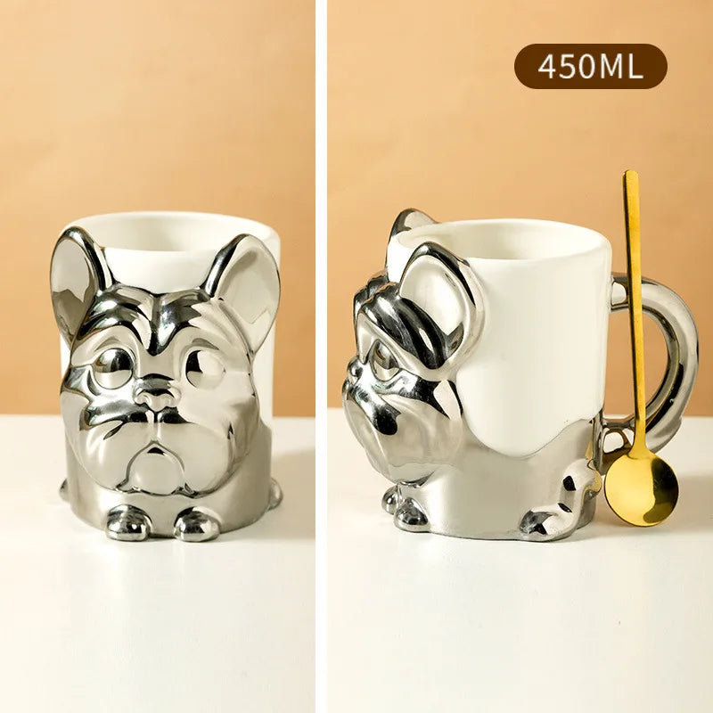 Gold Plated Dog Ceramic Mug - Mugs from Dear Cece - Just £22.99! Shop now at Dear Cece