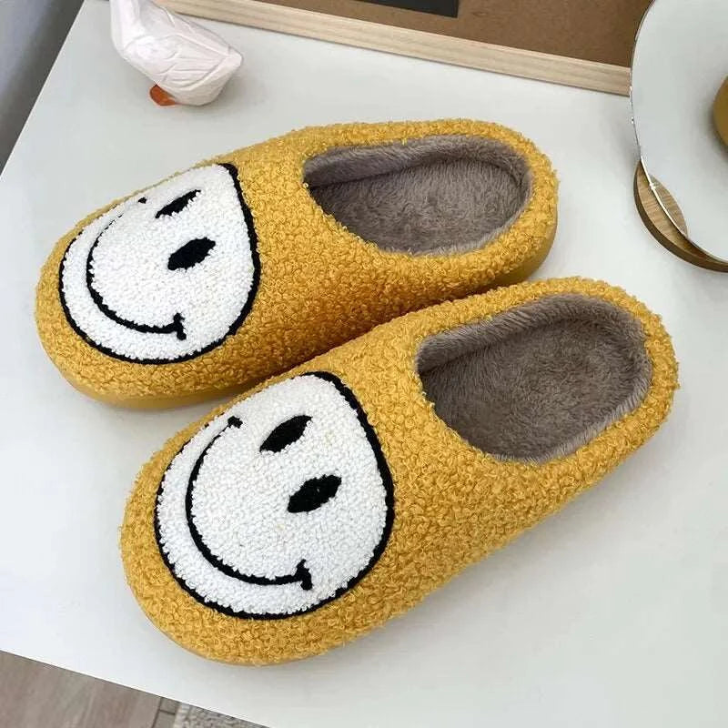 Happy Face Smiley Fuzzy Fur Slippers - slippers from Dear Cece - Just £18.99! Shop now at Dear Cece