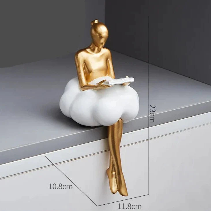 Cloud Girl Book Lovers Gold Figurine - Ornaments from Dear Cece - Just £24.99! Shop now at Dear Cece