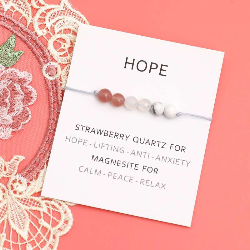 Hope Natural Healing Strawberry Quartz Bracelet - Jewellery from Dear Cece - Just £8.99! Shop now at Dear Cece