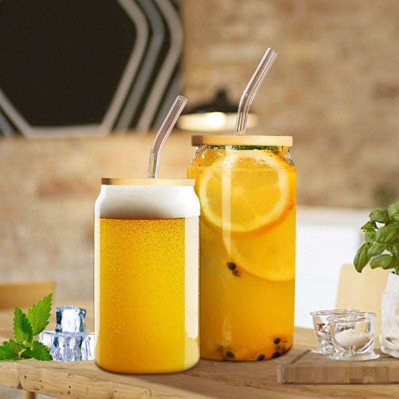 High Borosilicate Glass Cup With Bamboo Lid and Straw - Mugs from Dear Cece - Just £12.99! Shop now at Dear Cece