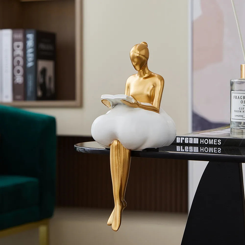 Cloud Girl Book Lovers Gold Figurine - Ornaments from Dear Cece - Just £24.99! Shop now at Dear Cece