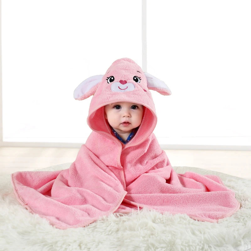 pink bunny Super Soft Hooded Baby Bath Towel