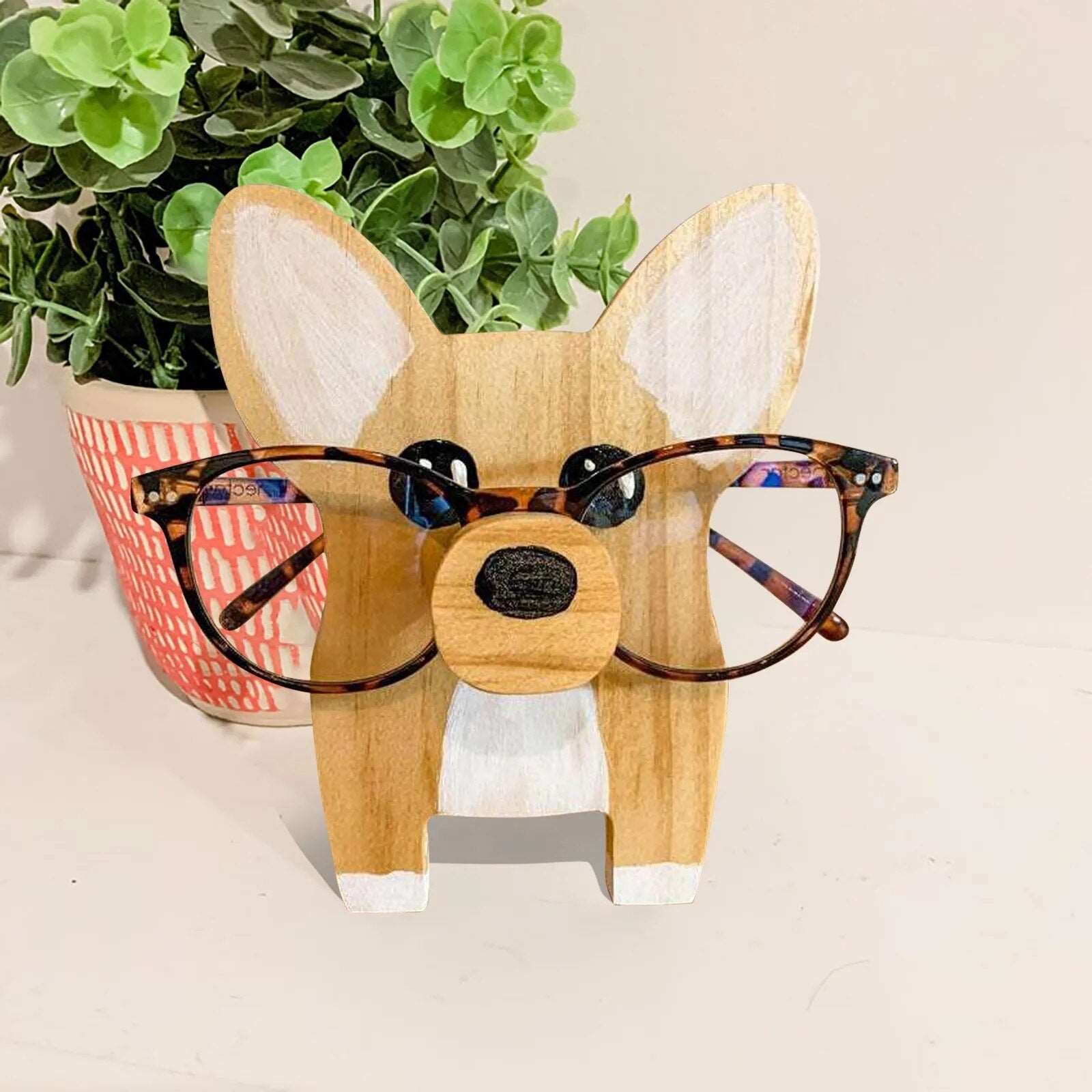 Corgi Wooden Dog Glasses Holder Stand - Desktop Accessories from Dear Cece - Just £9.99! Shop now at Dear Cece