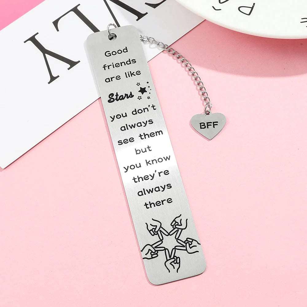 metal best friend bookmark