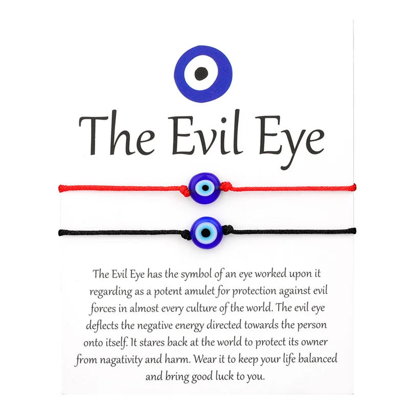 Turkish Blue Evil Eye Rope Bracelet For Protection