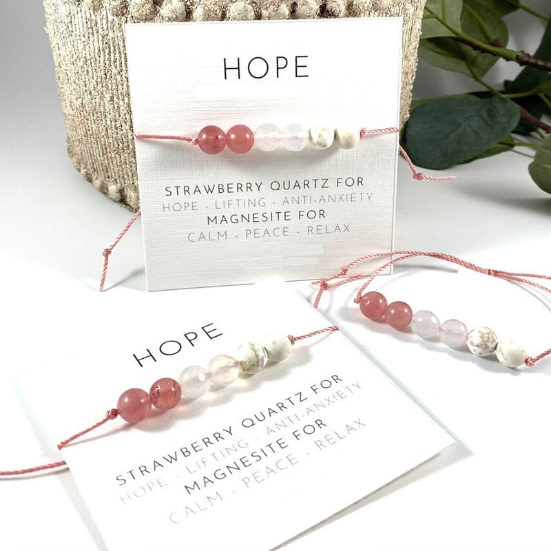 Hope Natural Healing Strawberry Quartz Bracelet - Jewellery from Dear Cece - Just £8.99! Shop now at Dear Cece