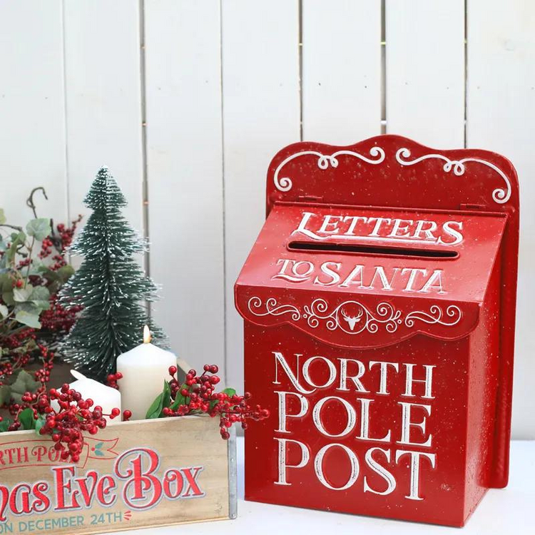 North Pole Post Red Mailbox