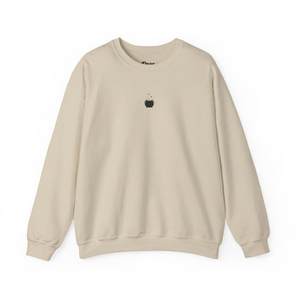 Beige sweatshirt with 'Sarcasm is What I Speak' text on a white background