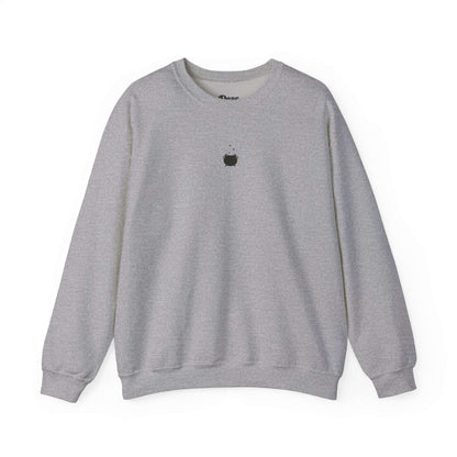 Gray sweatshirt with 'too pretty to burn' text on a white background