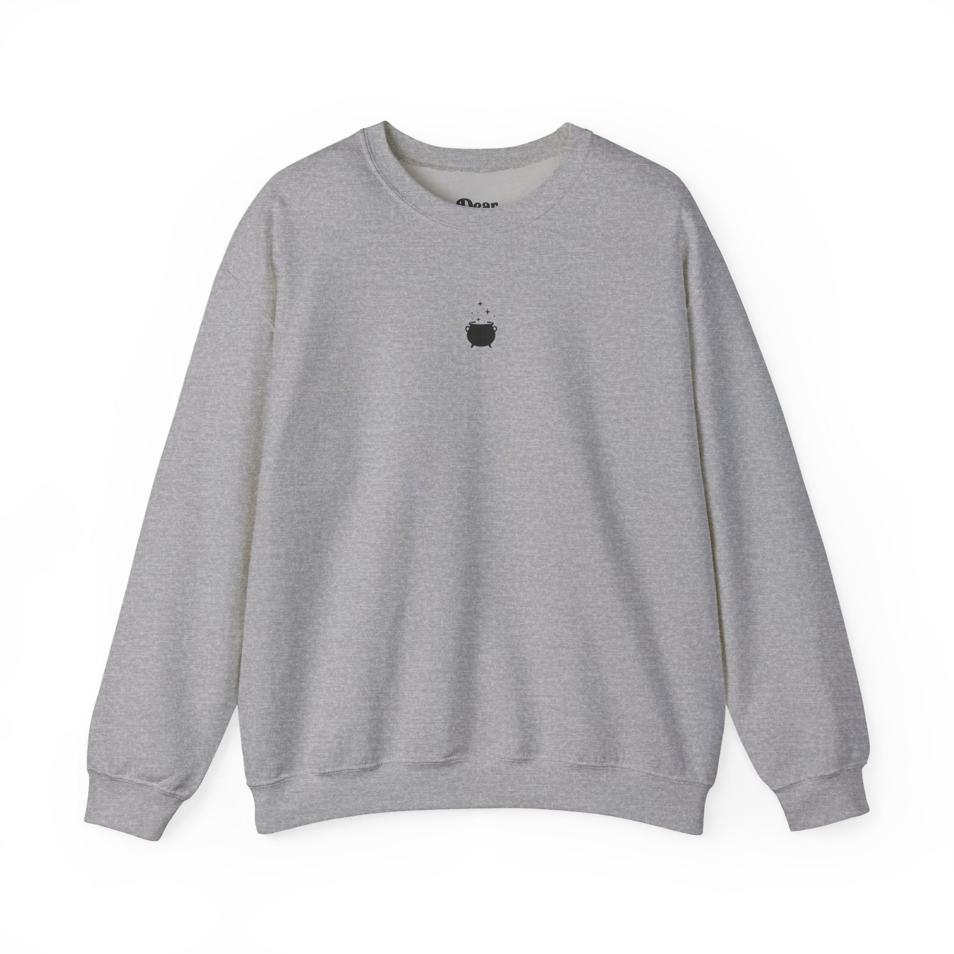 Gray sweatshirt with 'too pretty to burn' text on a white background