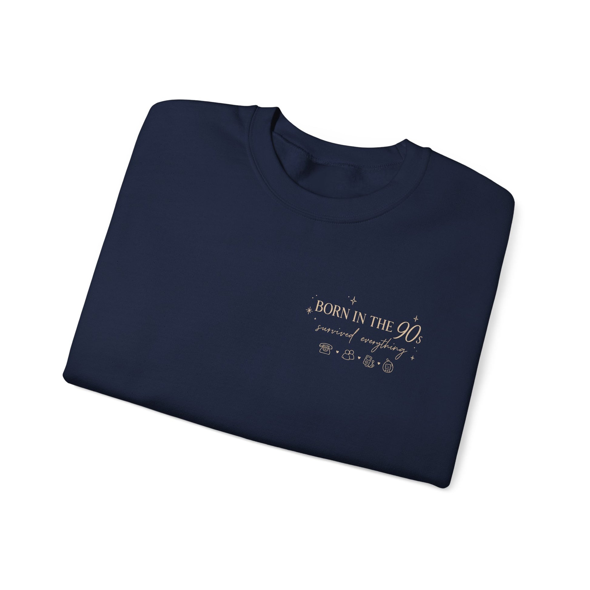 Folded black sweatshirt with 'Perfectly Imperfect' text on a white background