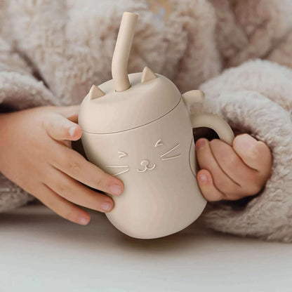 Eco Friendly Leakproof Silicone Toddler Water Bottle - Cat - Baby Storage from Dear Cece - Just £12.99! Shop now at Dear Cece
