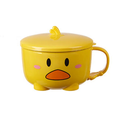 Kawaii Duck Double Stainless Steel Ramen Bowl – Too Cute to Handle, Too Hot to Miss!