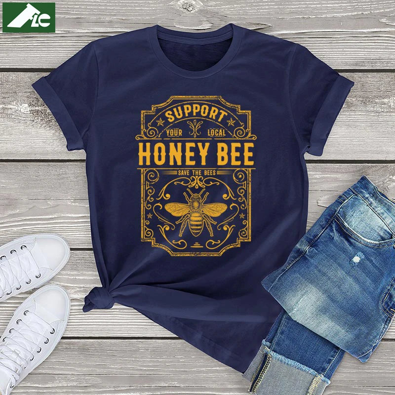 Vintage Support Honey Bee T Shirt - T Shirts from Dear Cece - Just £19.99! Shop now at Dear Cece
