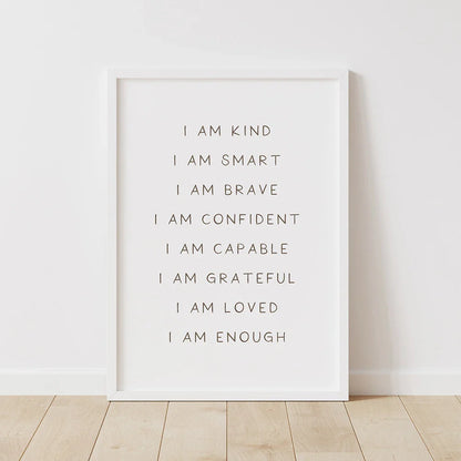 "I am" Affirmation Art Print - Wall Art from Dear Cece - Just £14.99! Shop now at Dear Cece