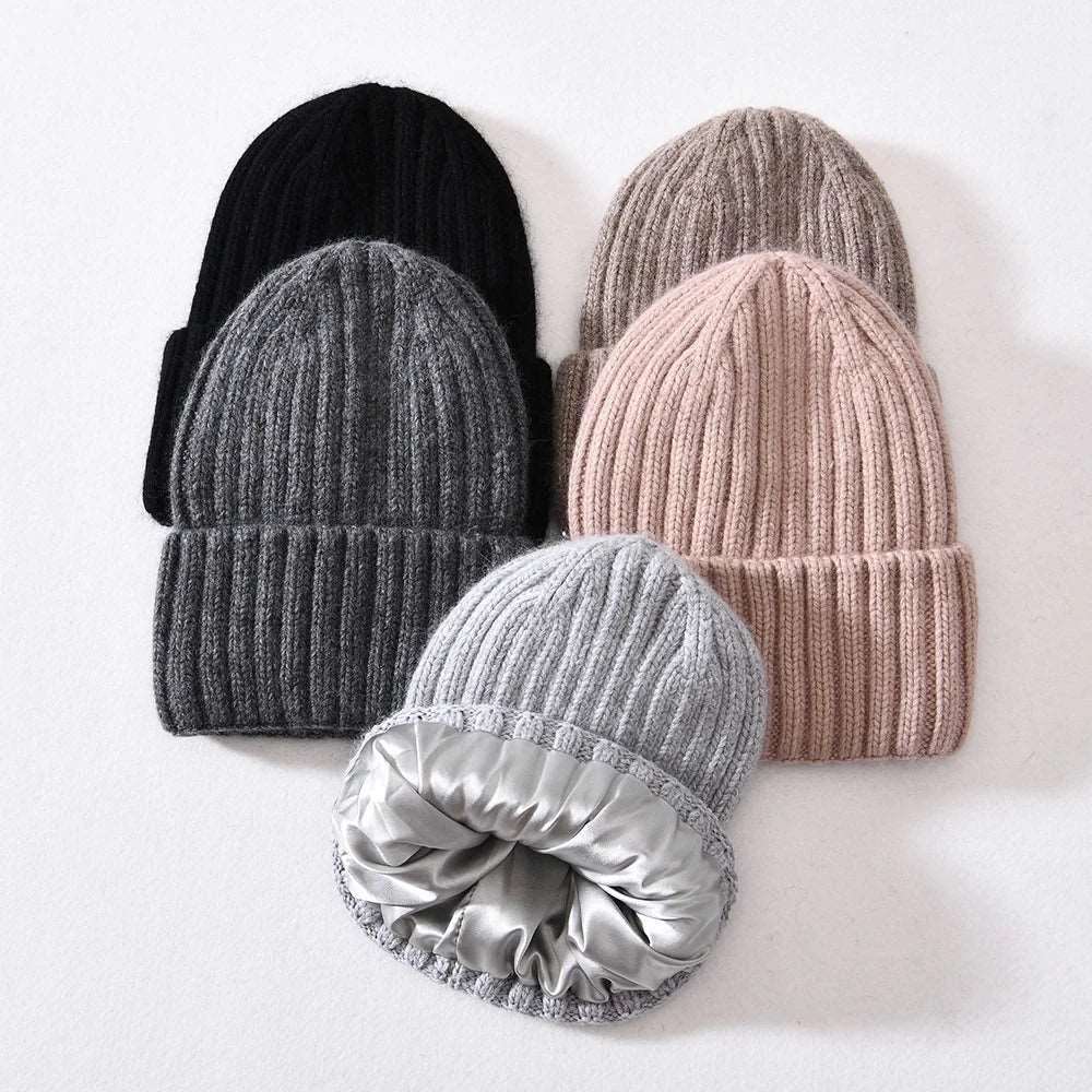 Curly Hair Satin Lined Beanie Hats - hats from Dear Cece - Just £24.99! Shop now at Dear Cece