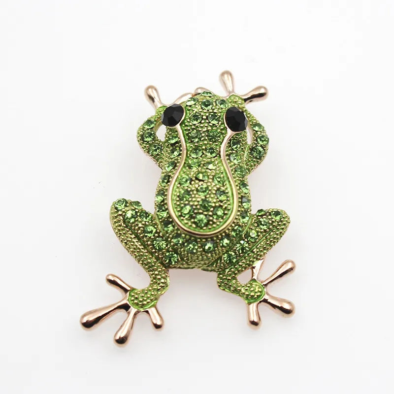 Green Rhinestone Crystal Frog Brooch - Brooches from Dear Cece - Just £9.99! Shop now at Dear Cece