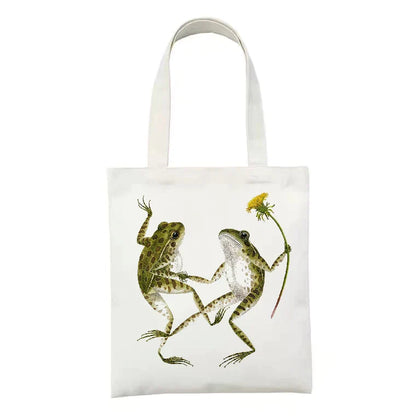 Dancing Frogs Canvas Tote Bag 