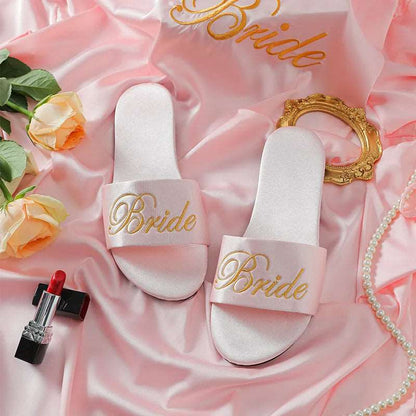 Bride Satin Embroidered Slippers - slippers from Dear Cece - Just £19.99! Shop now at Dear Cece