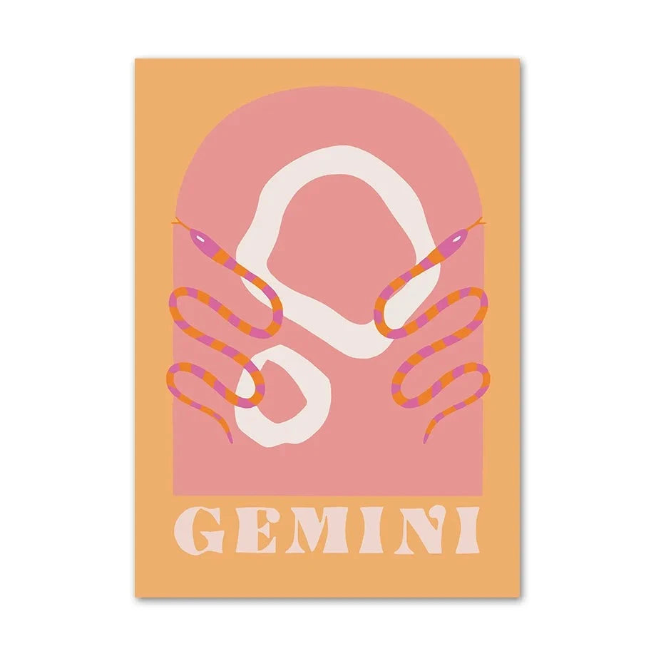 Gemini Star Sign Botanical Plant Print