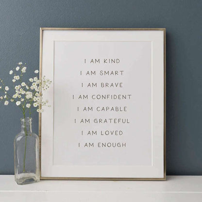 "I am" Affirmation Art Print - Wall Art from Dear Cece - Just £14.99! Shop now at Dear Cece