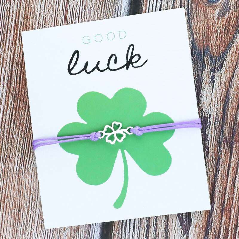 Good Luck Four Leaf Clover Wish Bracelet