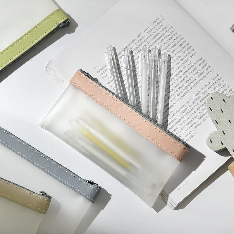 Transparent TPU Leather Pencil Case