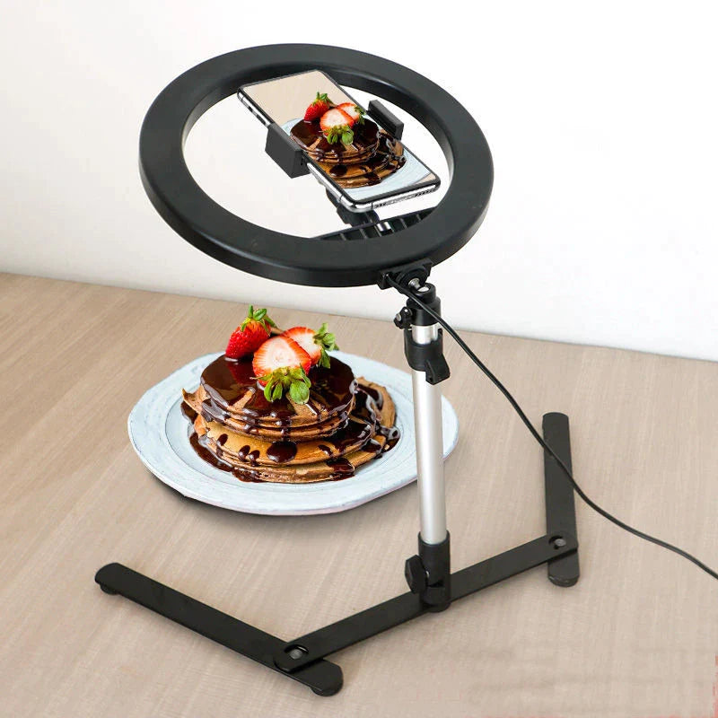 Overhead Tabletop Tripod LED Ring Light - with Mobile Phone Holder - Lighting from Dear Cece - Just £34.99! Shop now at Dear Cece