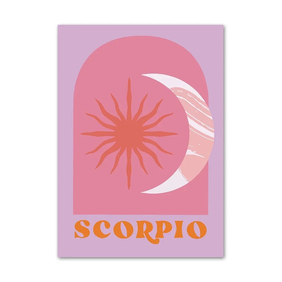 Scorpio Star Sign Botanical Plant Print