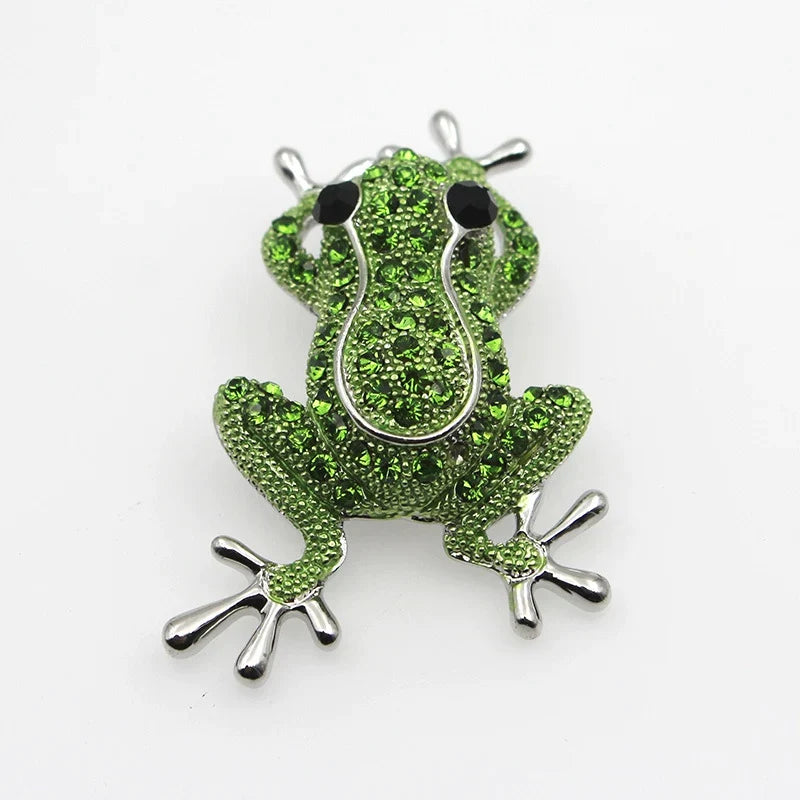 Green Rhinestone Crystal Frog Brooch - Brooches from Dear Cece - Just £9.99! Shop now at Dear Cece