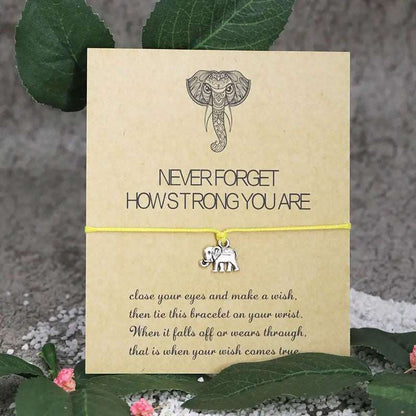 Elephant Strength Wish Bracelet "Never Forget How Strong You Are" - Bracelets from Dear Cece - Just £7.99! Shop now at Dear Cece