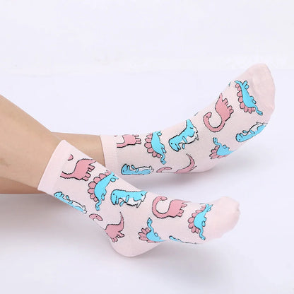 Pink Cute Dinosaur Women Socks - Socks from Dear Cece - Just £8.99! Shop now at Dear Cece