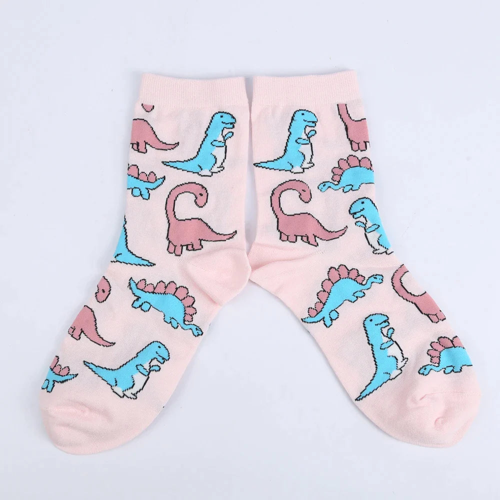 Pink Cute Dinosaur Women Socks - Socks from Dear Cece - Just £8.99! Shop now at Dear Cece