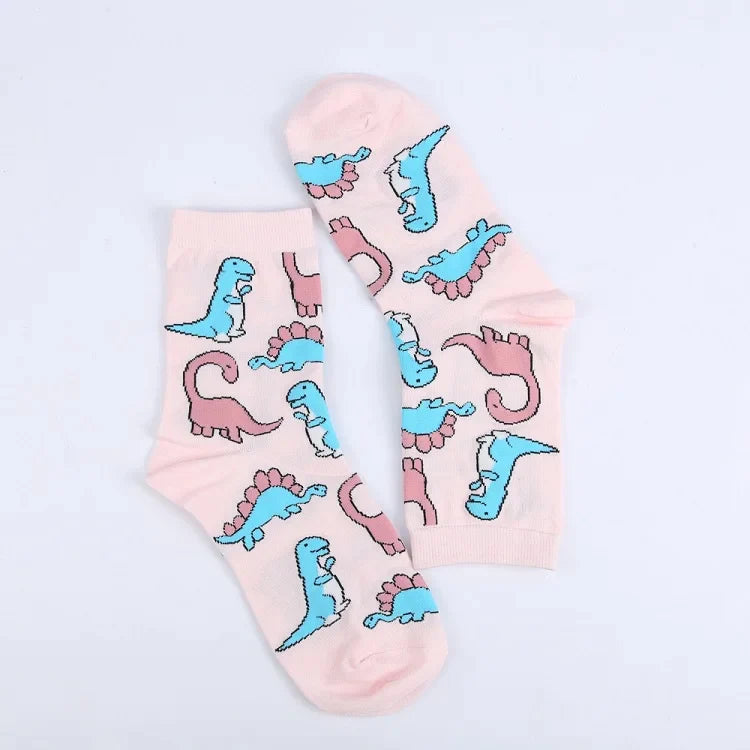 Pink Cute Dinosaur Women Socks - Socks from Dear Cece - Just £8.99! Shop now at Dear Cece