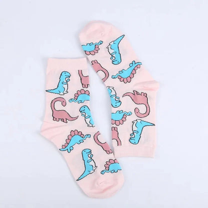 Pink Cute Dinosaur Women Socks - Socks from Dear Cece - Just £8.99! Shop now at Dear Cece