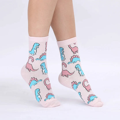 Pink Cute Dinosaur Women Socks - Socks from Dear Cece - Just £8.99! Shop now at Dear Cece