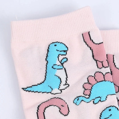 Pink Cute Dinosaur Women Socks - Socks from Dear Cece - Just £8.99! Shop now at Dear Cece