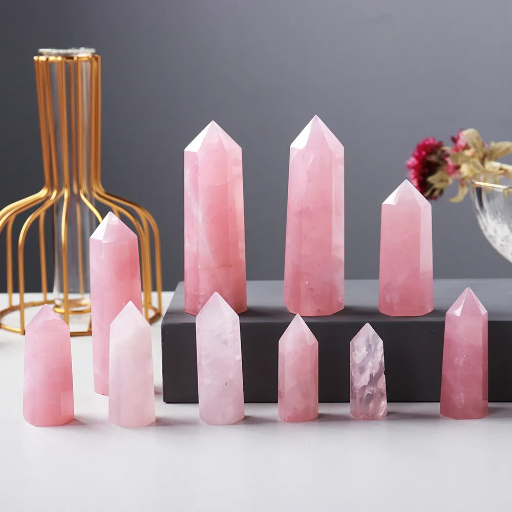 Natural Rose Quartz Crystal Wand - Crystal Healing from Dear Cece - Just £11.99! Shop now at Dear Cece