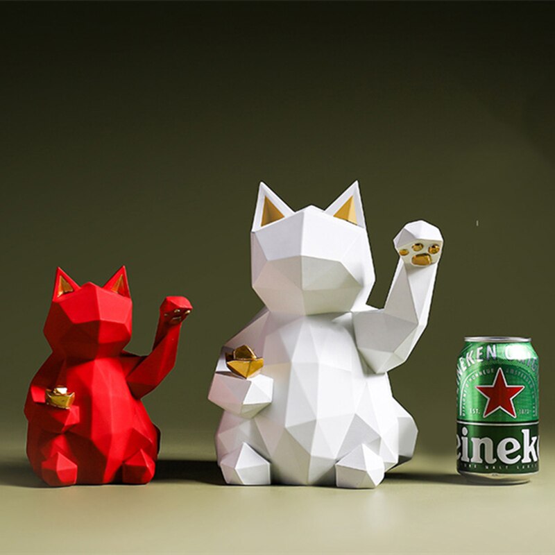 Geometric Lucky Cat Statue - Ornaments from Dear Cece - Just £29.99! Shop now at Dear Cece