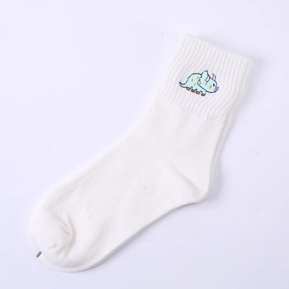 Embroidered Dinosaur Cotton Tube Socks - Socks from Dear Cece - Just £8.99! Shop now at Dear Cece