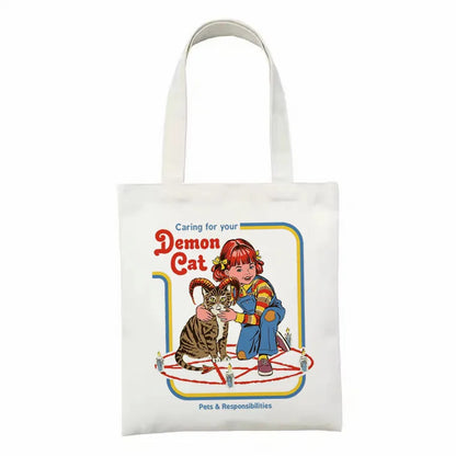 Demon Cat Reusable Shopping Tote Bag - Bags from Dear Cece - Just £12.99! Shop now at Dear Cece