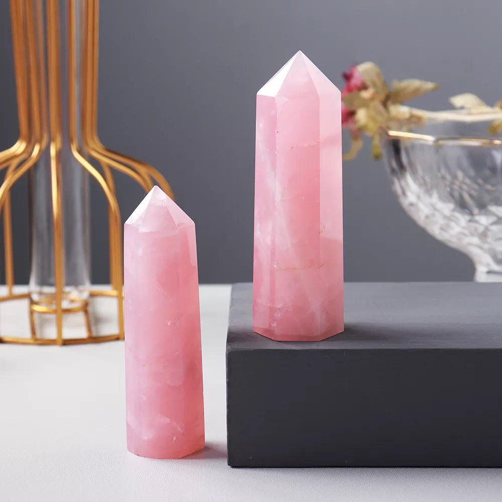 Natural Rose Quartz Crystal Wand - Crystal Healing from Dear Cece - Just £11.99! Shop now at Dear Cece