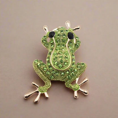 Gold frog brooch - gifts for frog lovers