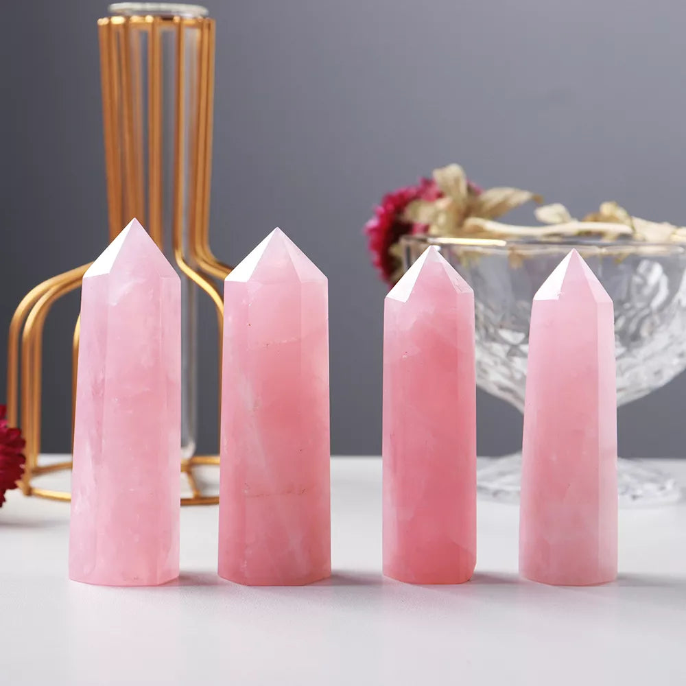 Natural Rose Quartz Crystal Wand - Crystal Healing from Dear Cece - Just £11.99! Shop now at Dear Cece