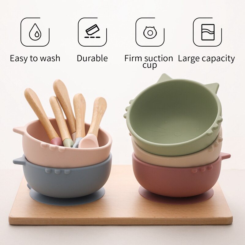 BPA Free Food Grade Silicone Bowl and Spoon - Bowls from Dear Cece - Just £15.99! Shop now at Dear Cece